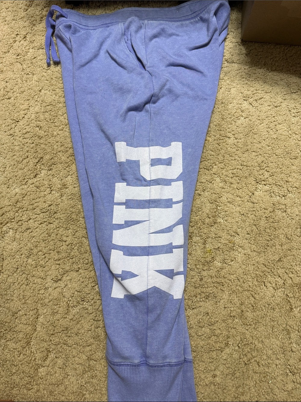 PINK Blue Sweatpants with White Logo